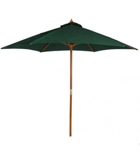 PARASOL 270 CM CON MÁSTIL DE MADERA 3,8 CM COLOR VERDE-CYG-445825