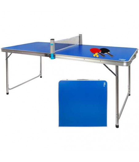 MESA DE CAMPING PLEGABBLE PARA PING PONG CON RAQUETAS 160X80XH70 CM-CYG-443309
