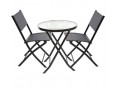 CONJUNTO DE MESA DE TERRAZA PLEGABLE (60X71 CM) + 2 SILLAS DE TEXTILEN-CYG-443314
