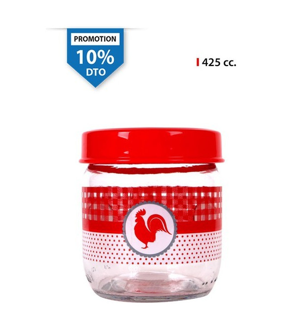 TARRO VIDRIO DECORADO 425CC COCK-CYG-45829