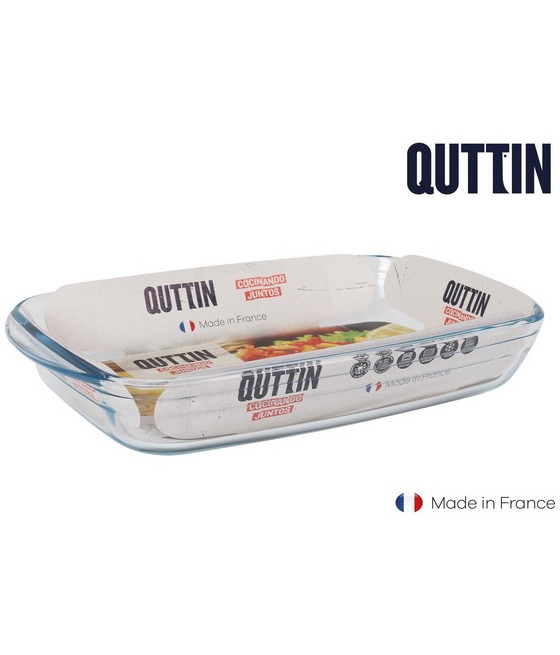 FUENTE VIDRIO RECTANGULAR 32,5X20CM/ 2,2L QUTTIN-CYG-65810