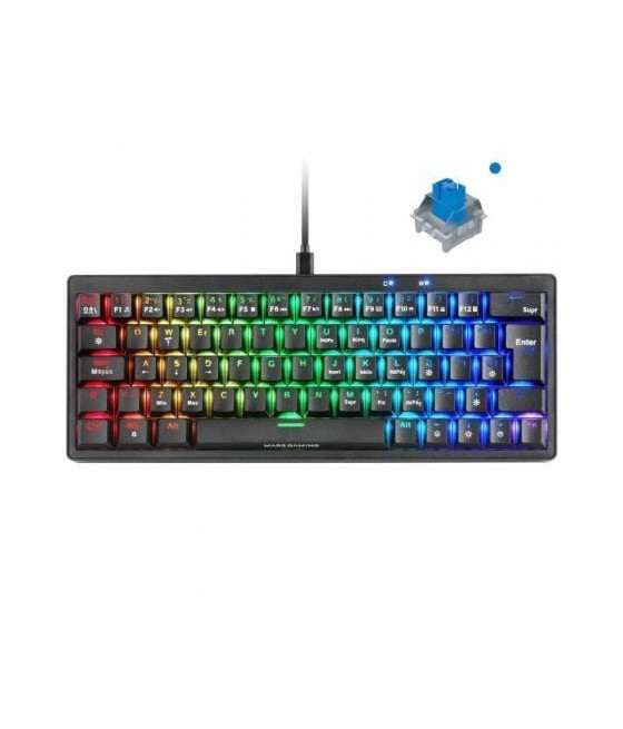 Teclado Gaming Mecánico Mars Gaming MKMINIPRO/ Switch Azul/ Negro