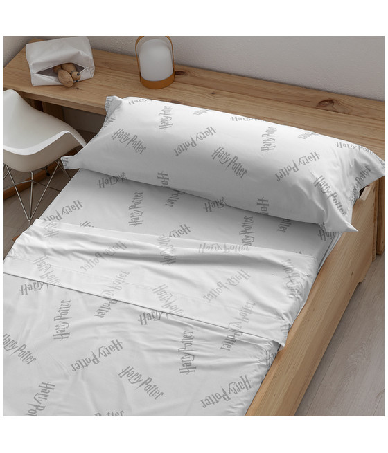 JUEGO DE SÁBANAS CON ALMOHADA Y BAJERA ESTAMPADAS 100% ALGODÓN MODELO HARRY POTTER PARA CAMA DE 150/160-CYT-257892