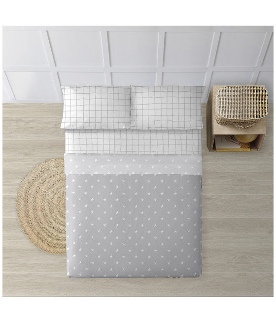 JUEGO DE SÁBANAS 100% ALGODÓN MODELO ATAKAMA GRIS PARA CAMA DE 180.-CYT-261738