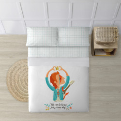 JUEGO DE SÁBANAS CON ALMOHADA Y BAJERA ESTAMPADAS A JUEGO 100% ALGODÓN MODELO HEROES PARA CAMA DE 90.-CYT-297622