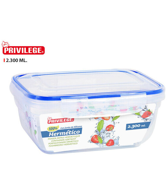 FIAMBRERA HERMÉTICA RECTANGULAR 2300ML PRIVILEGE-CYG-63576