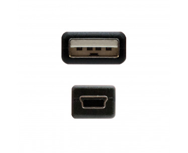 CABLE USB 2.0 A/M-MINI USB B/M 1M NEGRO NANOCABLE. REF. CSP-89058