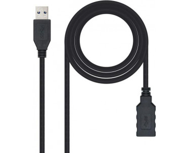 CABLE USB 3.0, TIPO A/M-A/H 3M NEGRO NANOCABLE. REF. CSP-222093