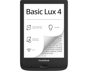 Libro electronico ebook pocketbook basic lux 4 ereader 6 pulgadas 8 gb ink black - wifi negro. REF. CSP-343942