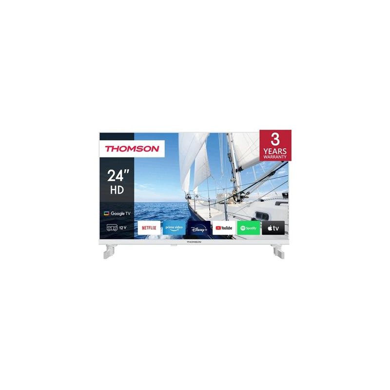 Televisor 24´´ Thomson 24hg2s14cw Blanco Hd 1366x768 12v/24v Google Tv 11 3xhdmi 2xusb Bt Wifi Vesa 100x100 Color Blanco. REF. 