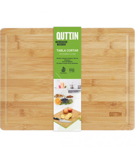 TABLA CORTAR BAMBU F/COLOR 39.5X30C QUTTIN-CYG-531658