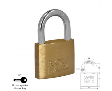Candado Laton Arco Normal Llaves Iguales 40 mm. Nº1, Ref. FOR-3101120