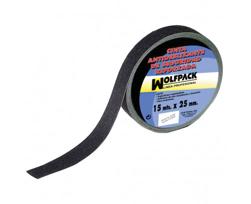 Cinta Antideslizante Negra 15 m. x 25 mm. Uso Doméstico, Ref. FOR-14060300