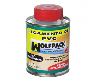 Pegamento PVCWolfpackCon Pincel 250 ml., Ref. FOR-14020165