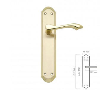 Juego Manivelas Para Puertas, Laton Pulido Satinado "Oryx Aurora", Ref. FOR-3031520