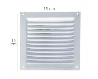 Rejilla Ventilación Atornillar15x15 cm. Blanca Lacada, Ref. FOR-2530002