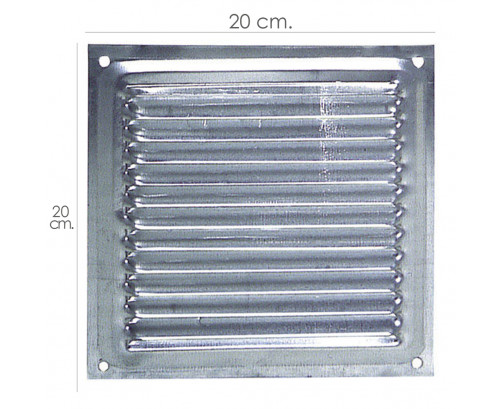 Rejilla Ventilación Atornillar20x20 cm. Aluminio, Ref. FOR-2530004
