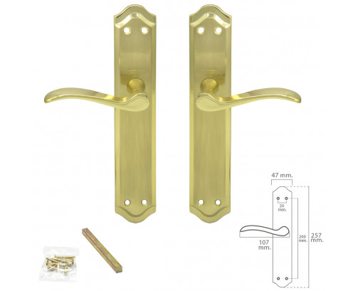 Juego Manivelas Para Puertas, Zamack Latonado "Oryx Irene", Ref. FOR-3035000
