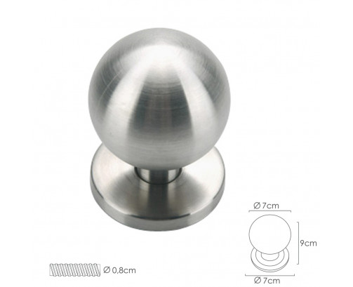 Pomo Puerta Esferico Color Inox Oryx, Ref. FOR-3035035