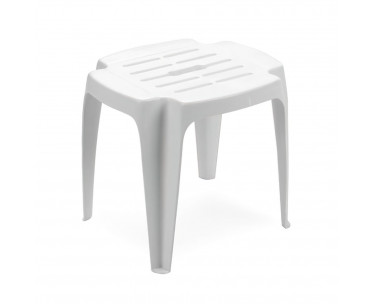 Taburete Resina Blanco 42x37x38 cm., Ref. FOR-8330001