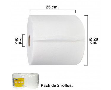 Rollo Papel Secamanos Industrial800 Servicios Por Rollo 2 Rollos, Ref. FOR-2670080