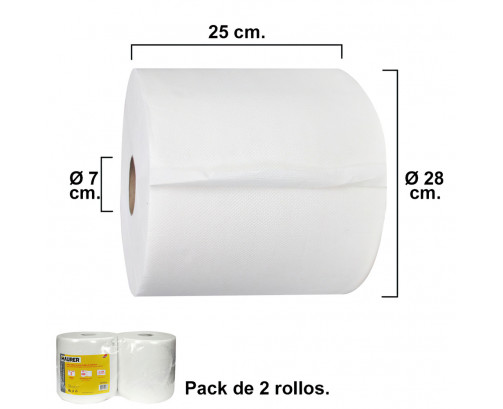 Rollo Papel Secamanos Industrial800 Servicios Por Rollo 2 Rollos, Ref. FOR-2670080