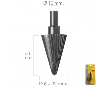 Fresa Conica Hss Ø 6-32 mm. Para Taladro Fresadora, Ref. FOR-7040005