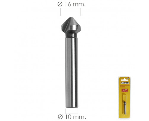 Fresa Vaciadora HSS Ø 16 mm. Para Taladro Fresadora, Ref. FOR-7040015