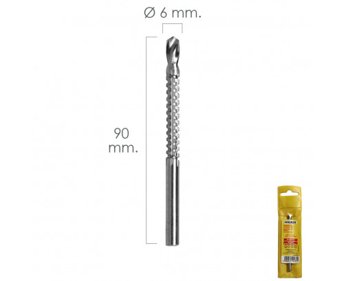 Fresa Rotativa Para Madera Espigada Ø 6 x 90 mm. Para Taladro Fresadora, Ref. FOR-7040095