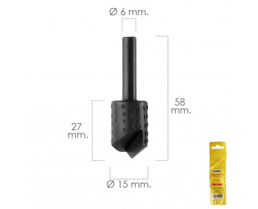 Fresa Rotativa Madera Para Vaciado Ø 15 mm. Para Taladro Fresadora, Ref. FOR-7040090