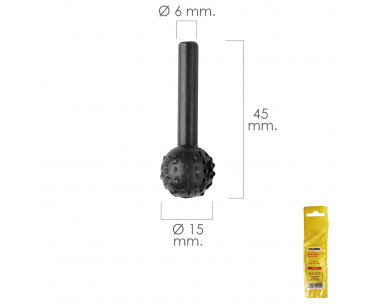 Fresa Rotativa Para Madera Esferica Ø 15 mm. Para Taladro Fresadora, Ref. FOR-7040085