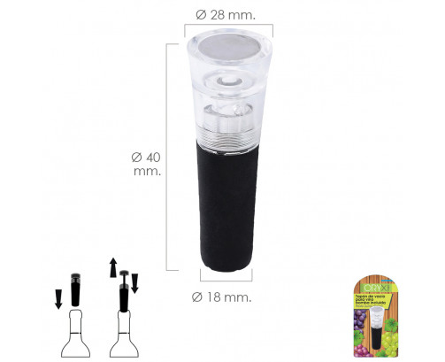 Tapon De Vacio Para Vino Bomba Incluida Dentro Del Tapon 1 Pieza, Ref. FOR-5057035