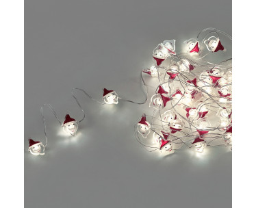 Luces Navidad A Pilas 50 Leds Papa Noel. Luz Fria Uso Interno IP20, Ref. FOR-5490125