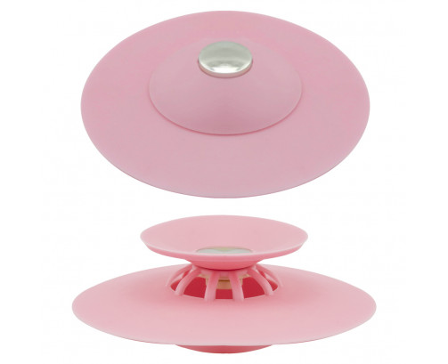 Tapón Universal Fregadero Lavabo Bañera Silicona Con Cestillo Ø 10 cm., Ref. FOR-4070310