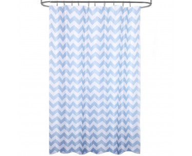 Cortina Ducha Tela Rayas Azul 180 x 200 cm. Impermeable, Ref. FOR-4042480