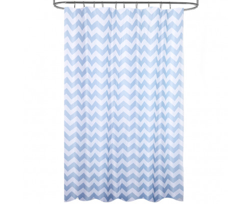 Cortina Ducha Tela Rayas Azul 180 x 200 cm. Impermeable, Ref. FOR-4042480
