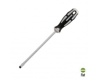 Destornillador Plano Estampado Acero S2 Mango TPR Bimaterial. Medida 1,6 x Ø 8,0 x 200 mm.DIN5265, Ref. FOR-2324553