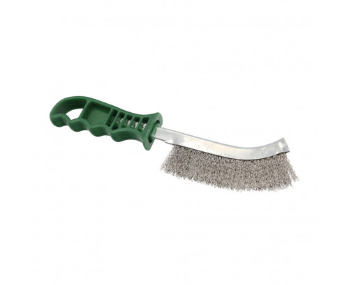 Cepillo Manual Acero Inoxidable Mango Verde 25 cm., Ref. FOR-9100582