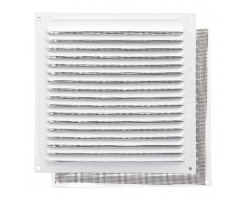 Rejilla Ventilación Aluminio Con Mosquitera Atornillable 200 x 200 mm. Color Blanco, Ref. FOR-2530045