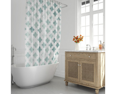 Cortina Ducha Geometrica Azul 180x200 cm. Impermeable, Ref. FOR-4042255