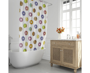 Cortina Ducha Donuts 180x200 cm. Impermeable, Ref. FOR-4042260