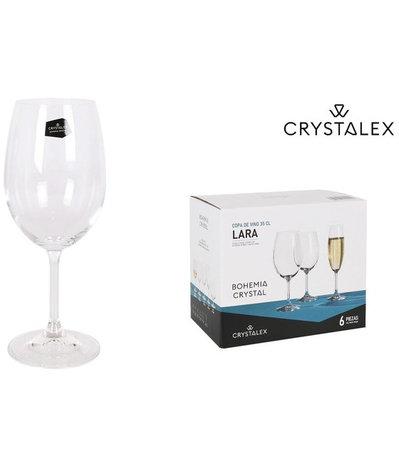 SET 6 COPAS VINO CRISTAL BOHEMIA 350CC LARA-CYG-467347