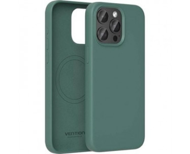 Funda Silicona con Magsafe Vention KUFG0-10/ Compatible con iPhone 15/ Verde Ciprés CYD-0122178