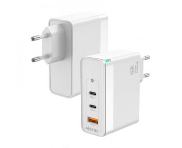 Cargador de Pared GaN Aisens ASCH-100W3P008-W/ 2xUSB Tipo-C/ 1x USB/ 100W CYD-0113846