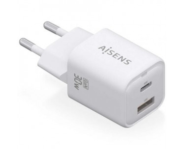 Cargador Gan de Pared Aisens ASCH-30W2P020-W/ 1xUSB Tipo-C/ 1xUSB/ 30W CYD-0120071