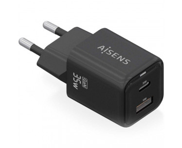 Cargador Gan de Pared Aisens ASCH-35W2P025-BK/ 1xUSB Tipo-C/ 1xUSB/ 35W CYD-0120074