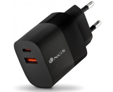 Cargador de Pared GaN NGS Bud 33W/ 1xUSB Tipo-C/ 1xUSB/ 33W CYD-0122366