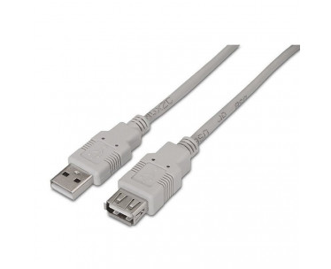 Cable Alargador USB 2.0 Aisens A101-0012/ USB Macho - USB Hembra/ Hasta 2.5W/ 60Mbps/ 1m/ Beige CYD-0090362