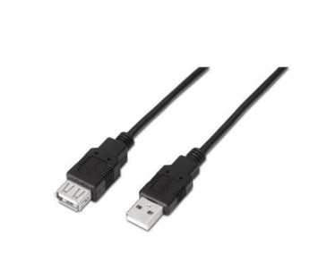 Cable Alargador USB 2.0 Aisens A101-0015/ USB Macho - USB Hembra/ Hasta 2.5W/ 60Mbps/ 1m/ Negro CYD-0089397