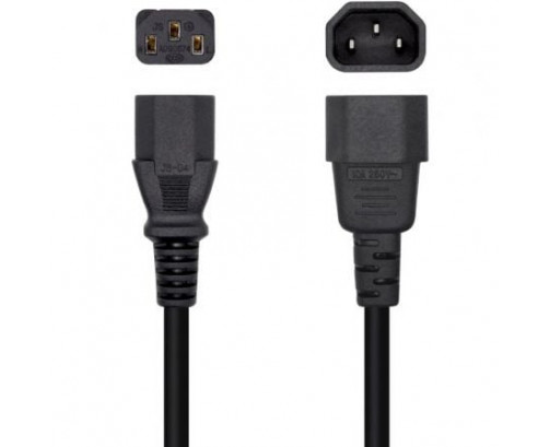 Cable Alimentación Aisens A132-0466/ C13 Hembra - C14 Macho/ Hasta 1500W/ 3m/ Negro CYD-0099342